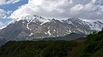 Blick auf den großen Kaukasus bei Gudauri