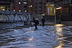 Hochwasser im Sandtorhafen