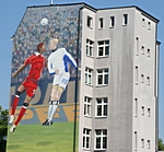 Fußballfassade Lange Reihe